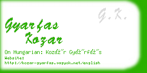 gyarfas kozar business card